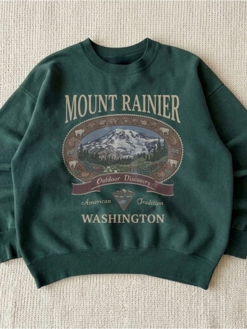 Mount Rainier Washington Sweatshirt 90s American Tradition Pacific Northwest